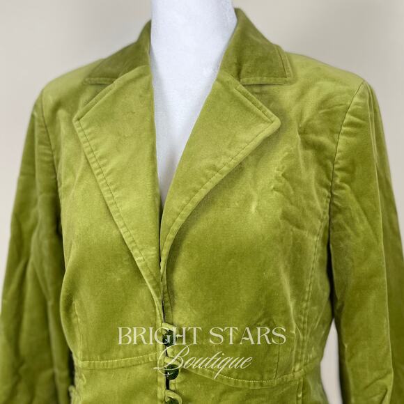 Rare Green Blazer Jacket ASO Paige Matthews Charmed Faux Velvet Vintage 10 - Picture 8 of 9